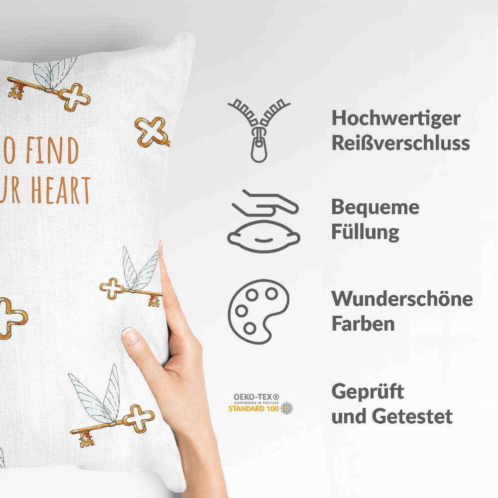 Almohada de salud blanca con llave voladora