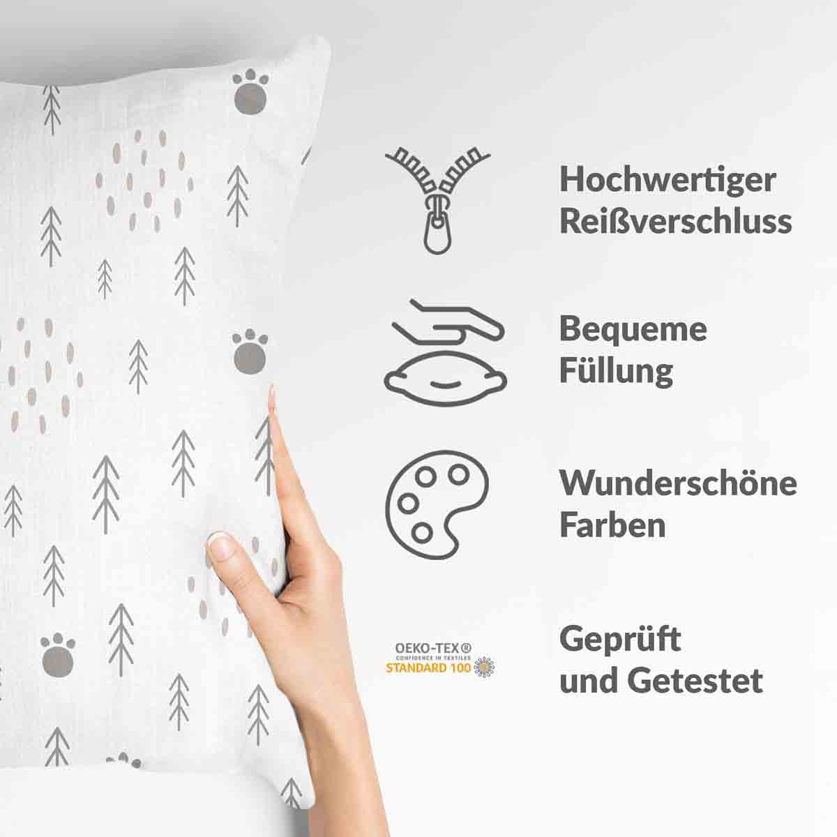 Almohada de salud Huellas de patas en el bosque