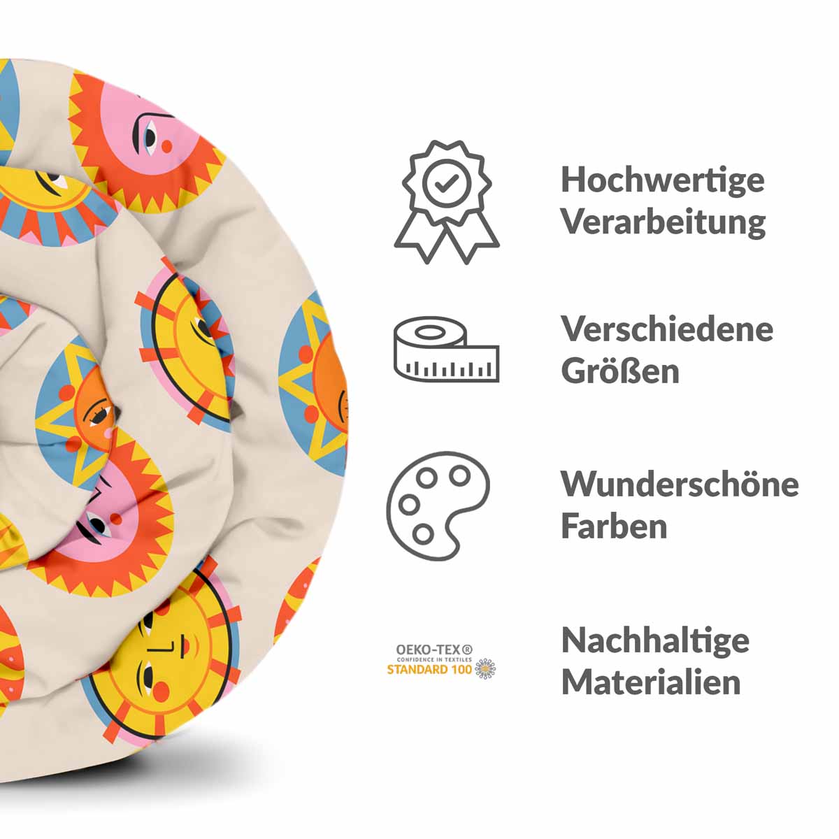 Set de ropa de cama con manta terapéutica beige con sol