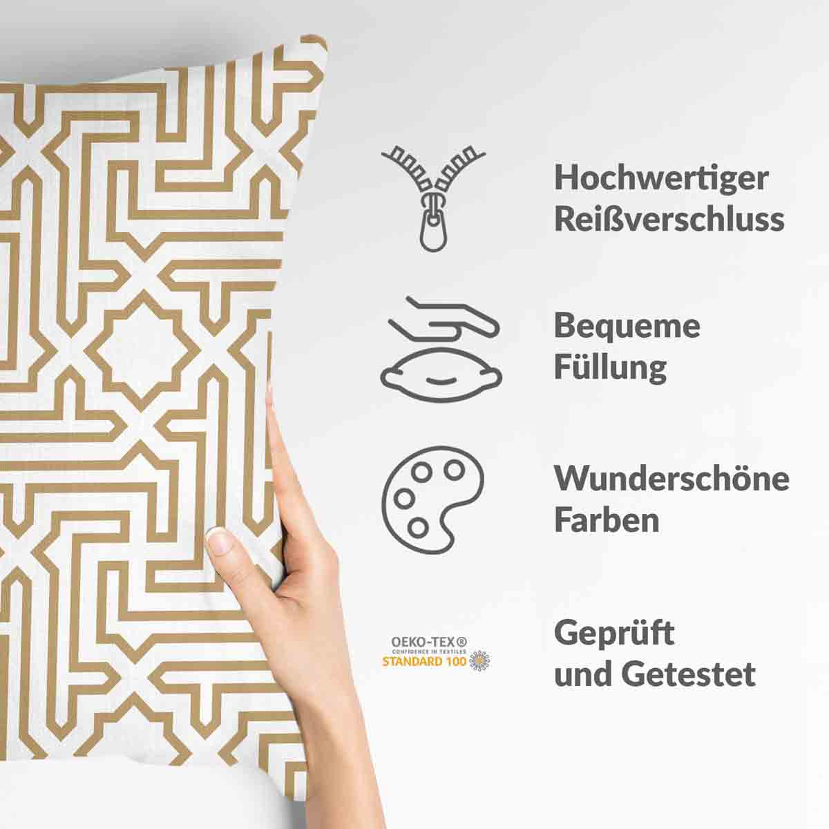 Almohada de salud beige con formas