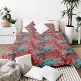 Juego de ropa de cama con manta terapéutica abstracta roja