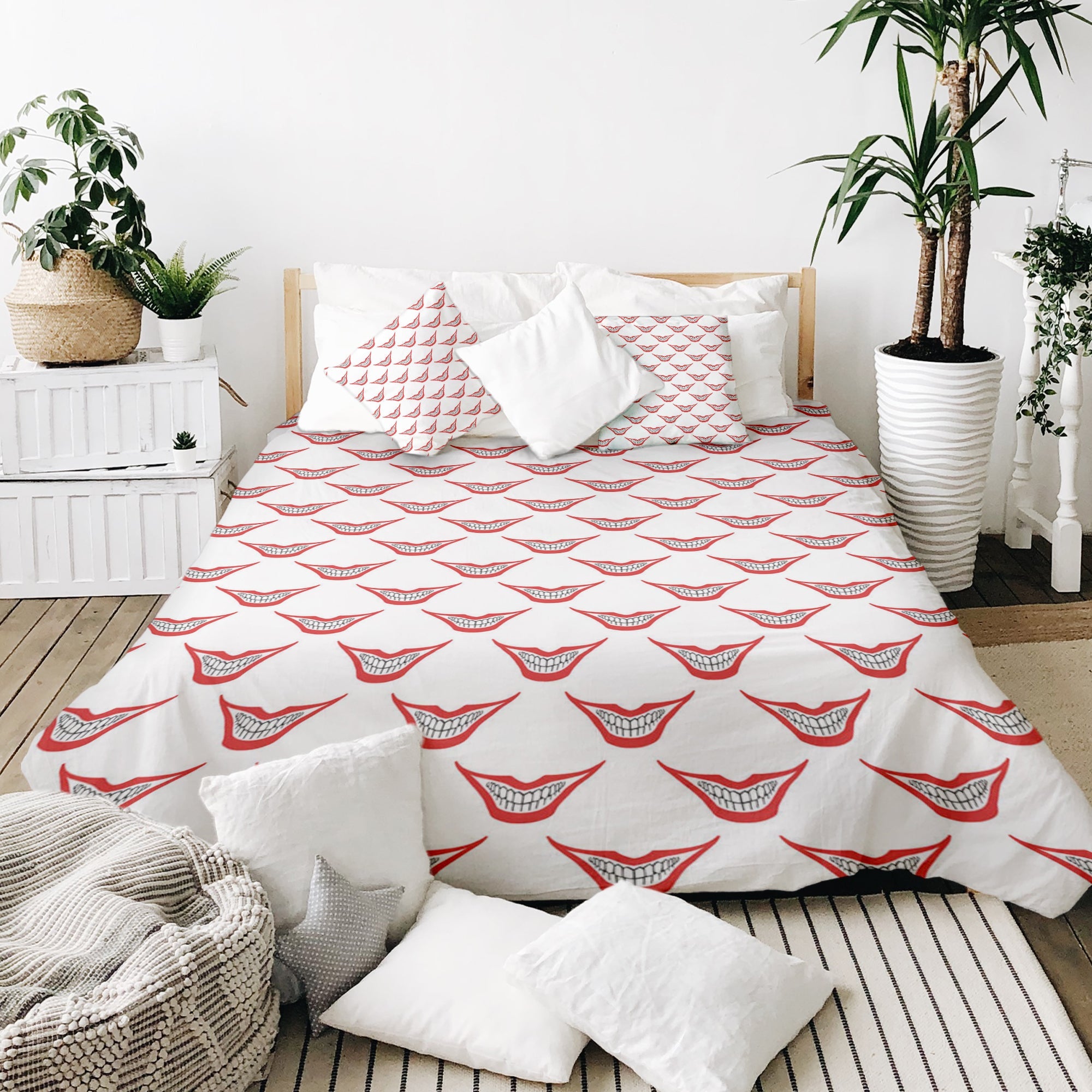 Juego de ropa de cama con manta terapéutica blanco Joker