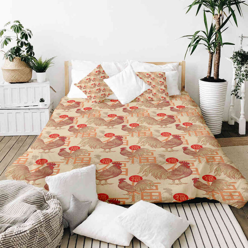 Set de ropa de cama con manta terapéutica gallo chino