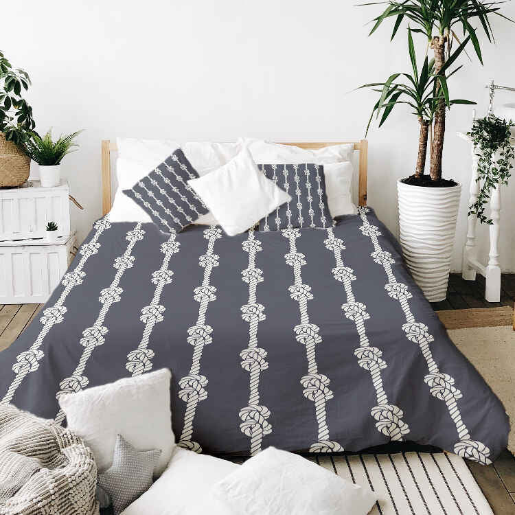 Set de ropa de cama con manta terapéutica nudo marinero