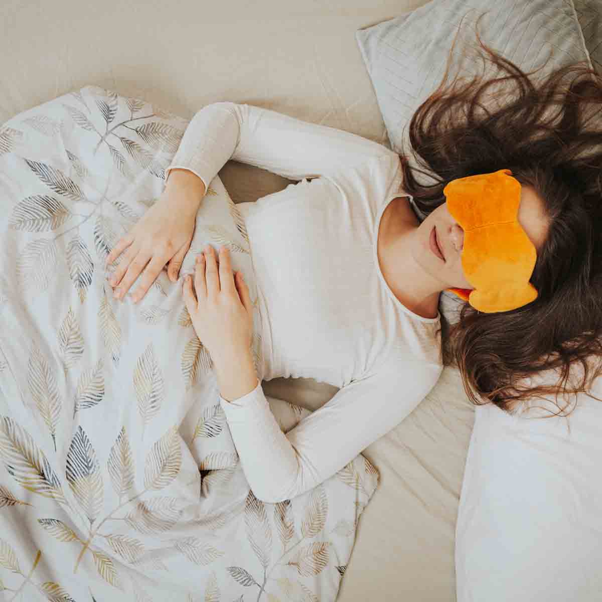 Manta terapéutica original - Funda de algodón blanca con ramas marrón claro