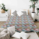 Set de ropa de cama con mantas terapéuticas y rompeolas coloridos