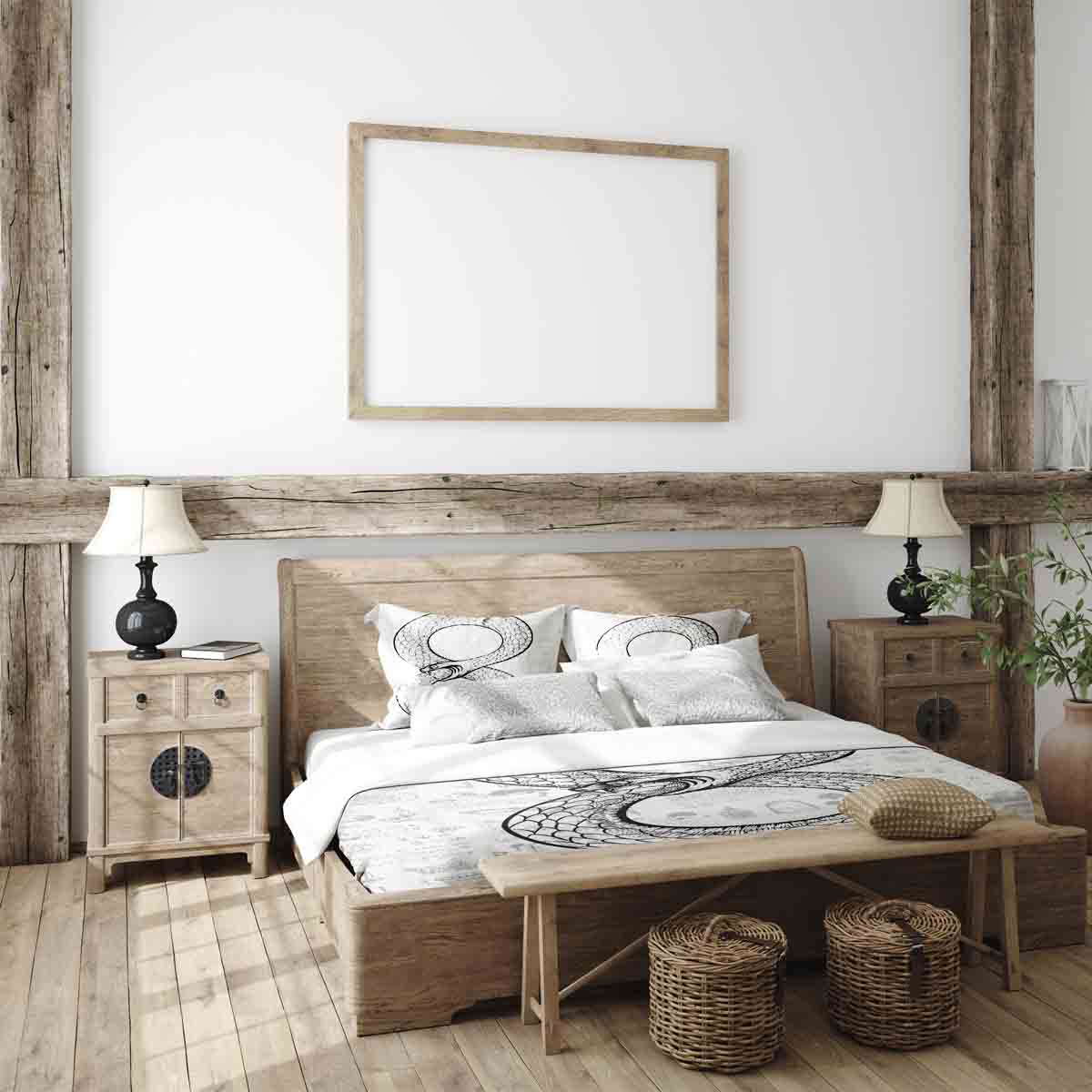 Set de ropa de cama con manta terapéutica y motivo de serpiente