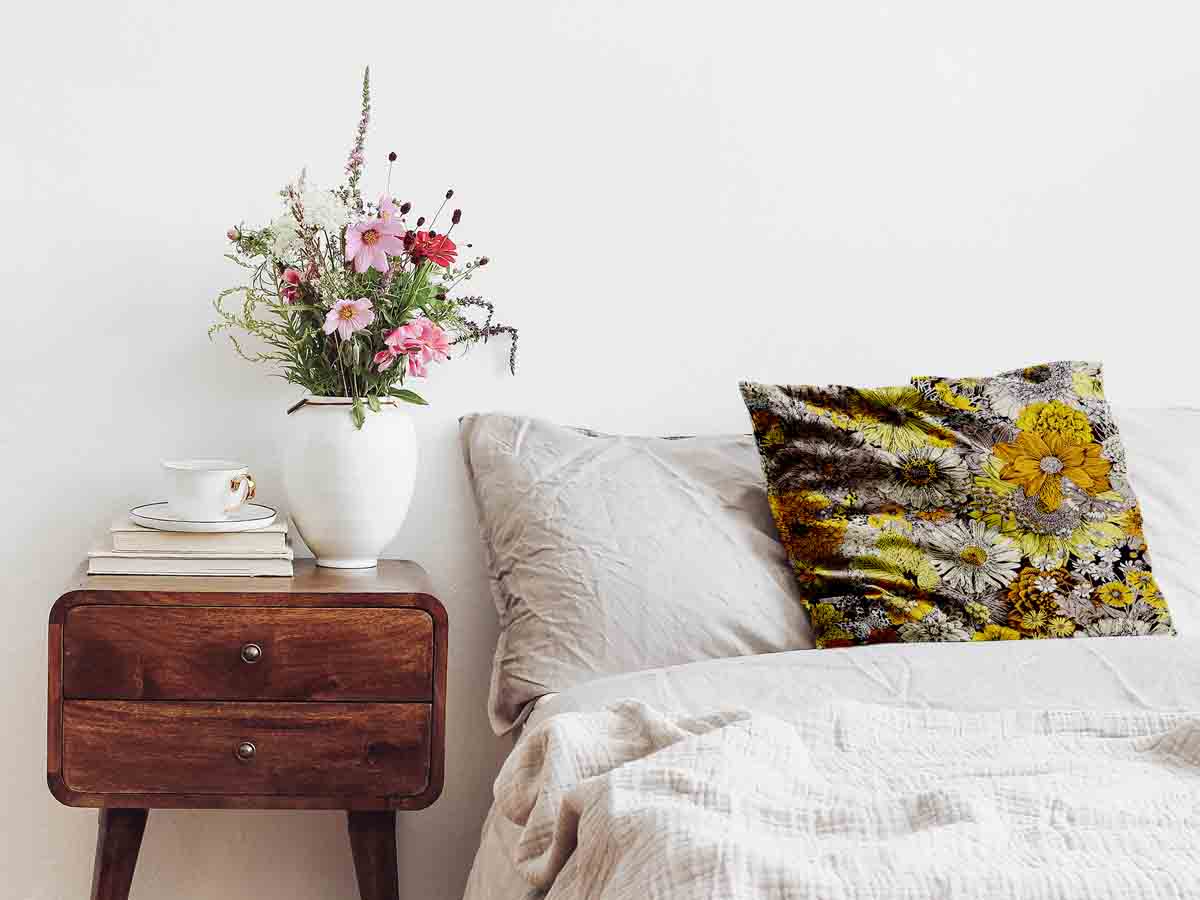 Almohada de salud flores amarillas