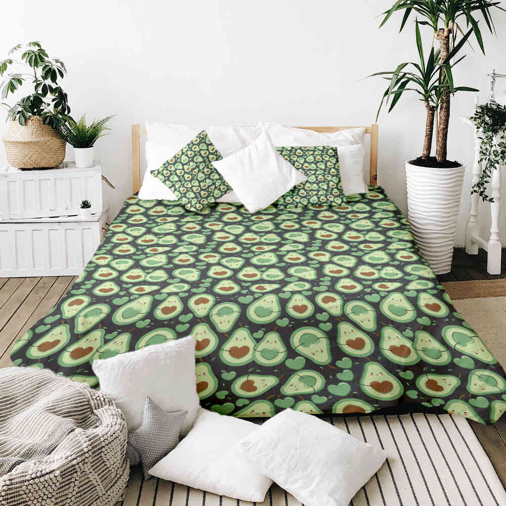 Set de ropa de cama con mantas terapéuticas Aguacates verdes
