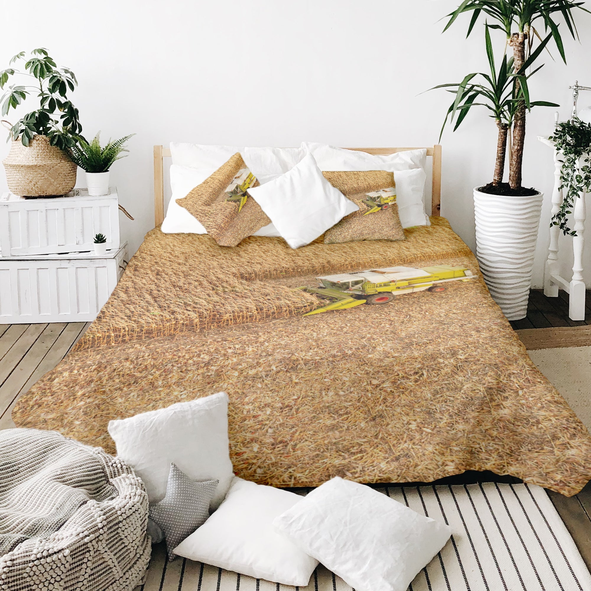 Set de ropa de cama con manta terapéutica Tractor en el campo