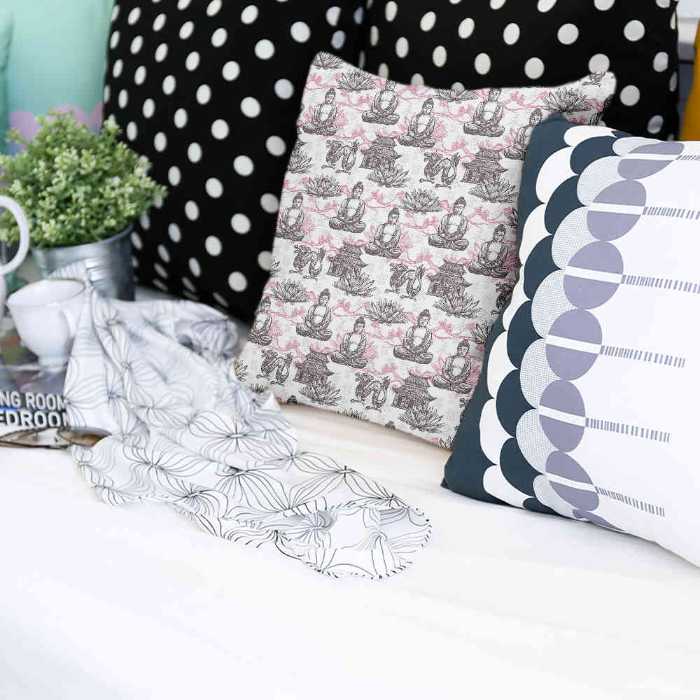 Almohada de salud con Buda rosa