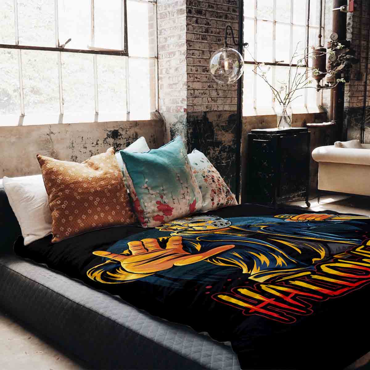 Set de ropa de cama y manta terapéutica Halloween 2