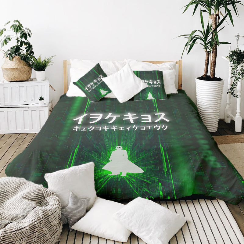 Manta terapéutica original - Funda de algodón en verde con caracteres escritos