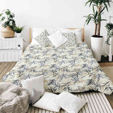 Juego de ropa de cama con manta terapéutica patrón de hojas beige