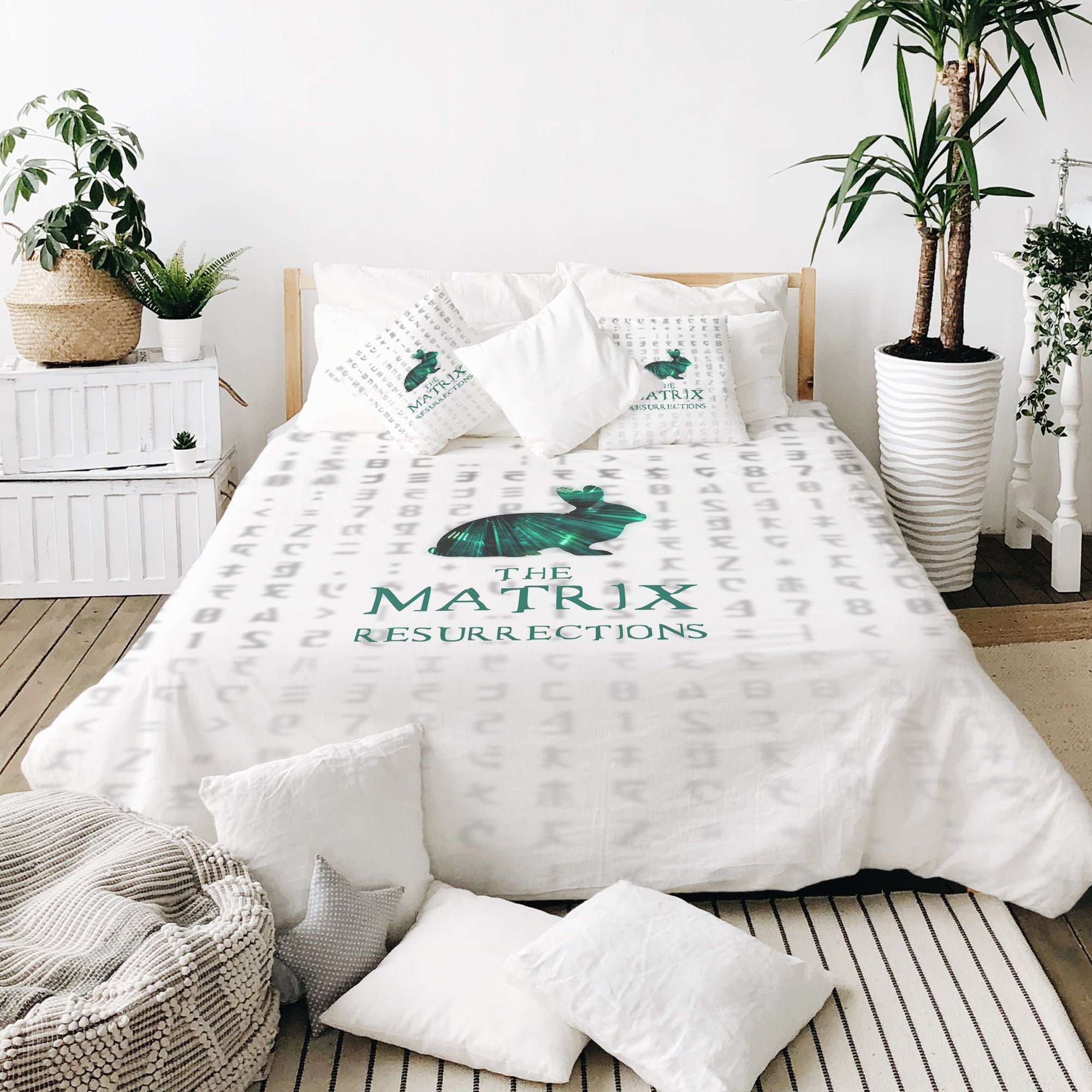 Juego de ropa de cama con manta terapéutica blanco Matrix