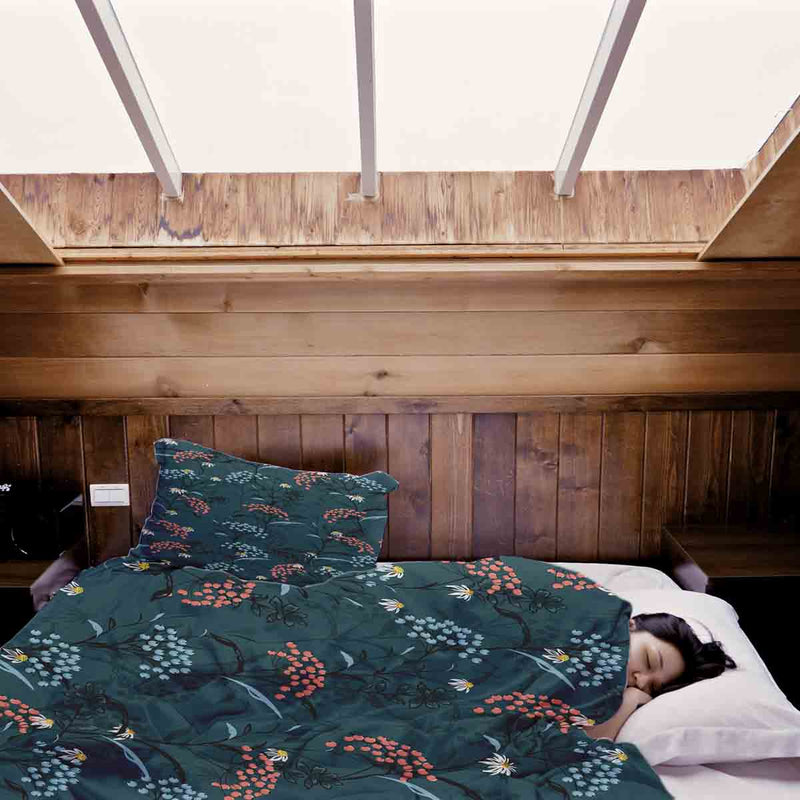 Juego de ropa de cama con manta terapéutica Flores de primavera