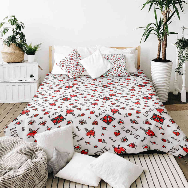 Set de ropa de cama con manta terapéutica amor mixto