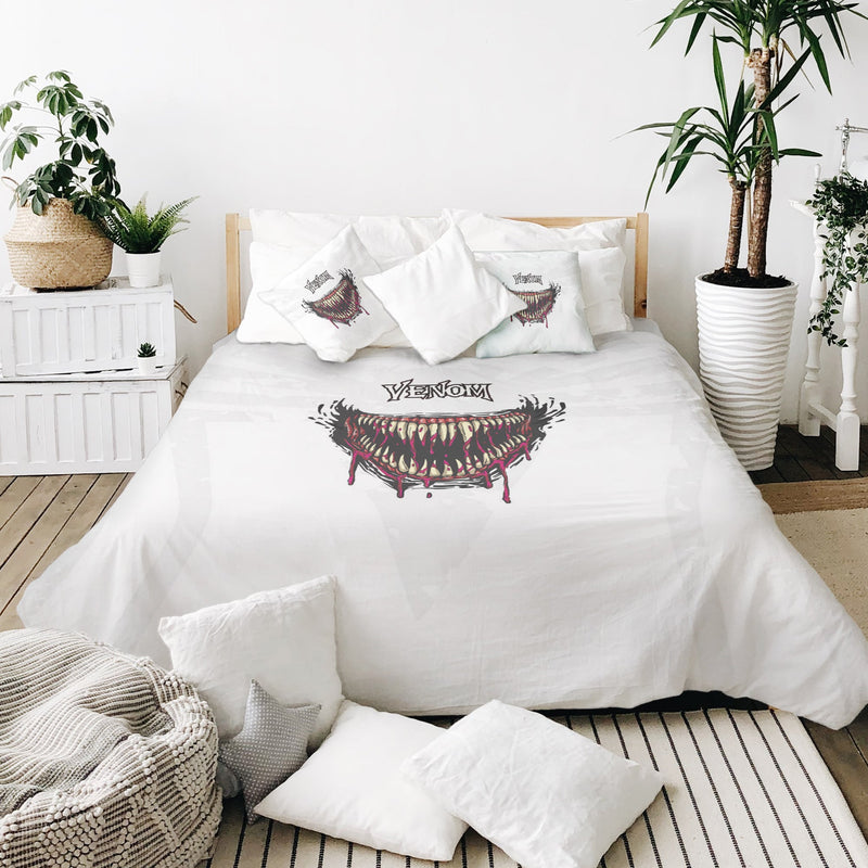 Set de ropa de cama con manta terapéutica blanca Venom