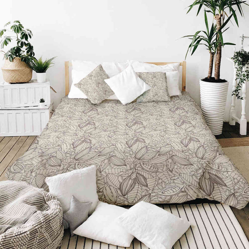 Juego de ropa de cama con manta terapéutica planta de cacao