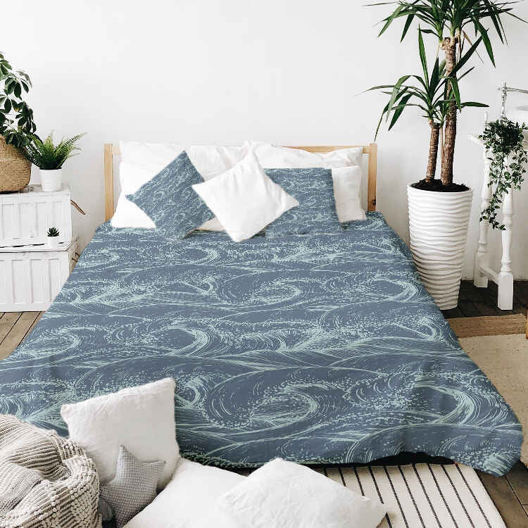 Manta terapéutica original - Funda de algodón Olas en el mar