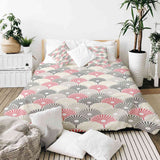Juego de ropa de cama con mantas terapéuticas y flores abstractas coloridas