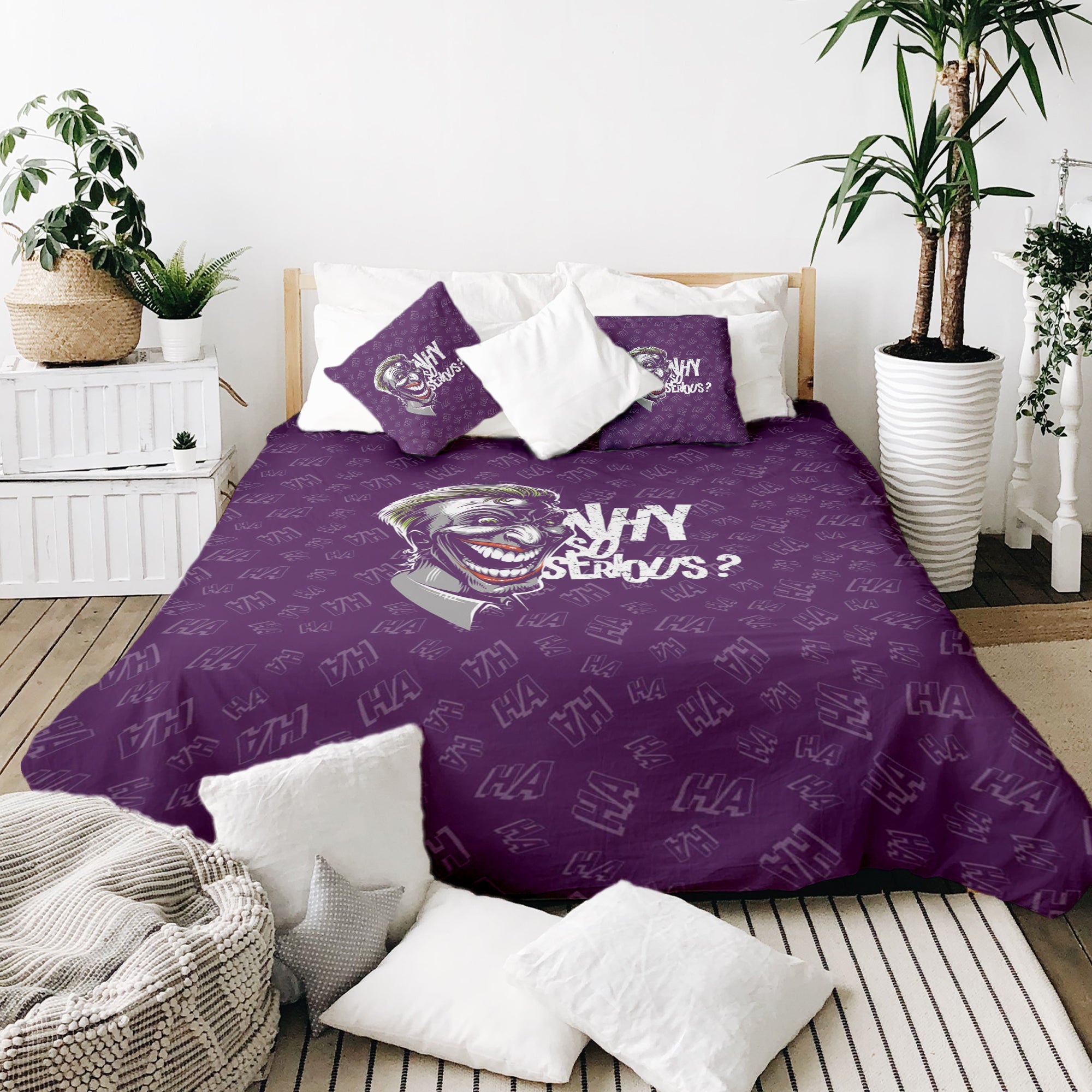 Set de ropa de cama con manta terapéutica lila ¿Por qué tan serio?