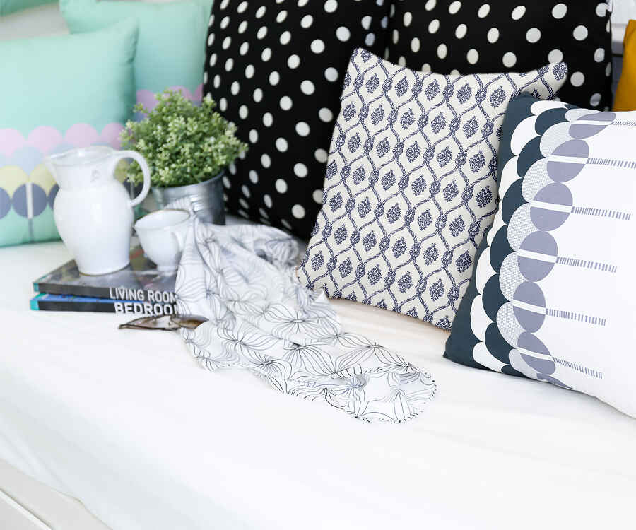 Almohada de salud con patrón azul de marinero