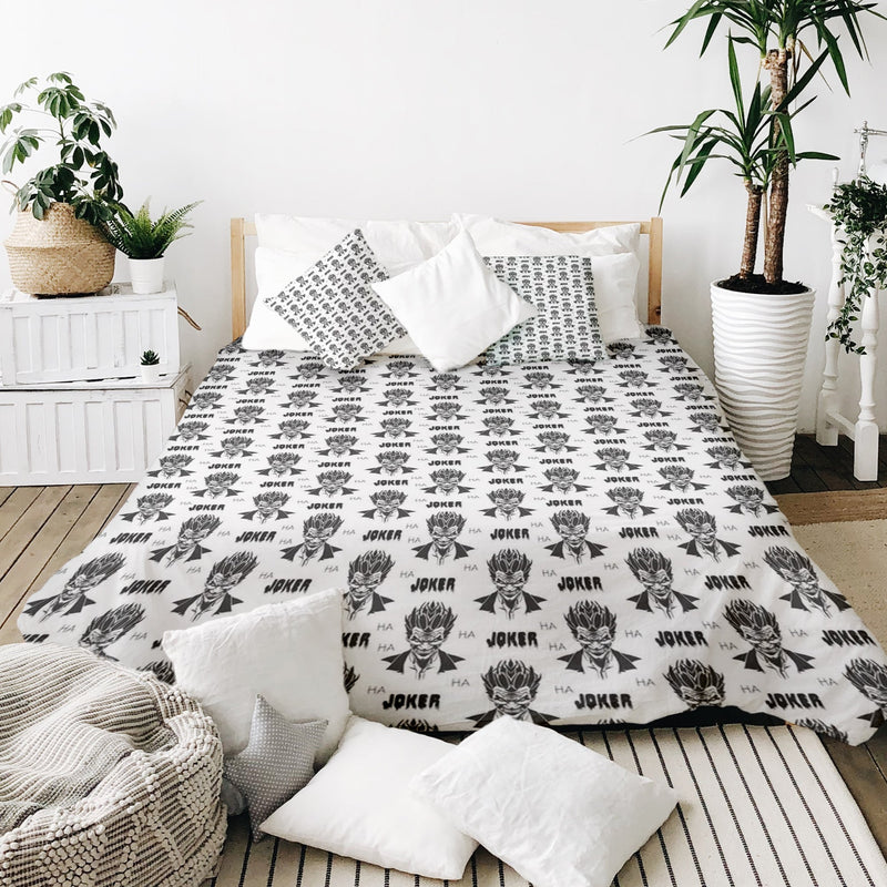 Juego de ropa de cama con manta terapéutica Joker negro y blanco