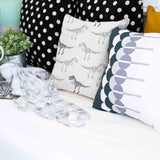 Almohada de salud blanca con esqueleto de dinosaurio