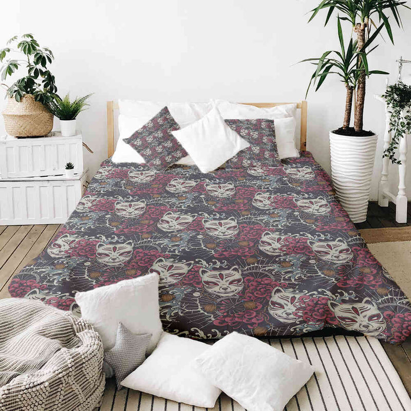 Set de ropa de cama con manta terapéutica Gato espeluznante
