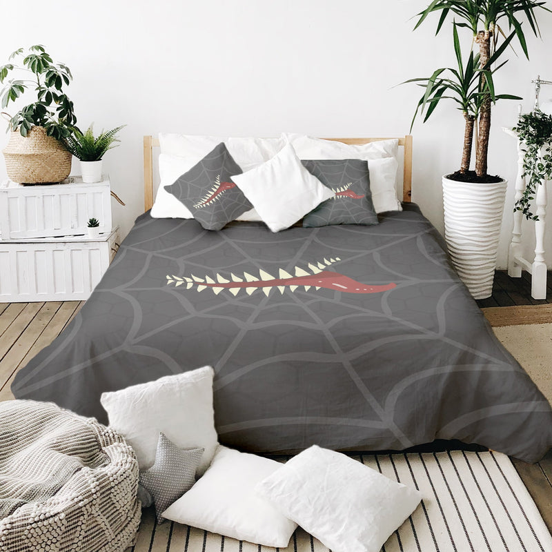 Manta terapéutica original - Funda de algodón gris con telaraña