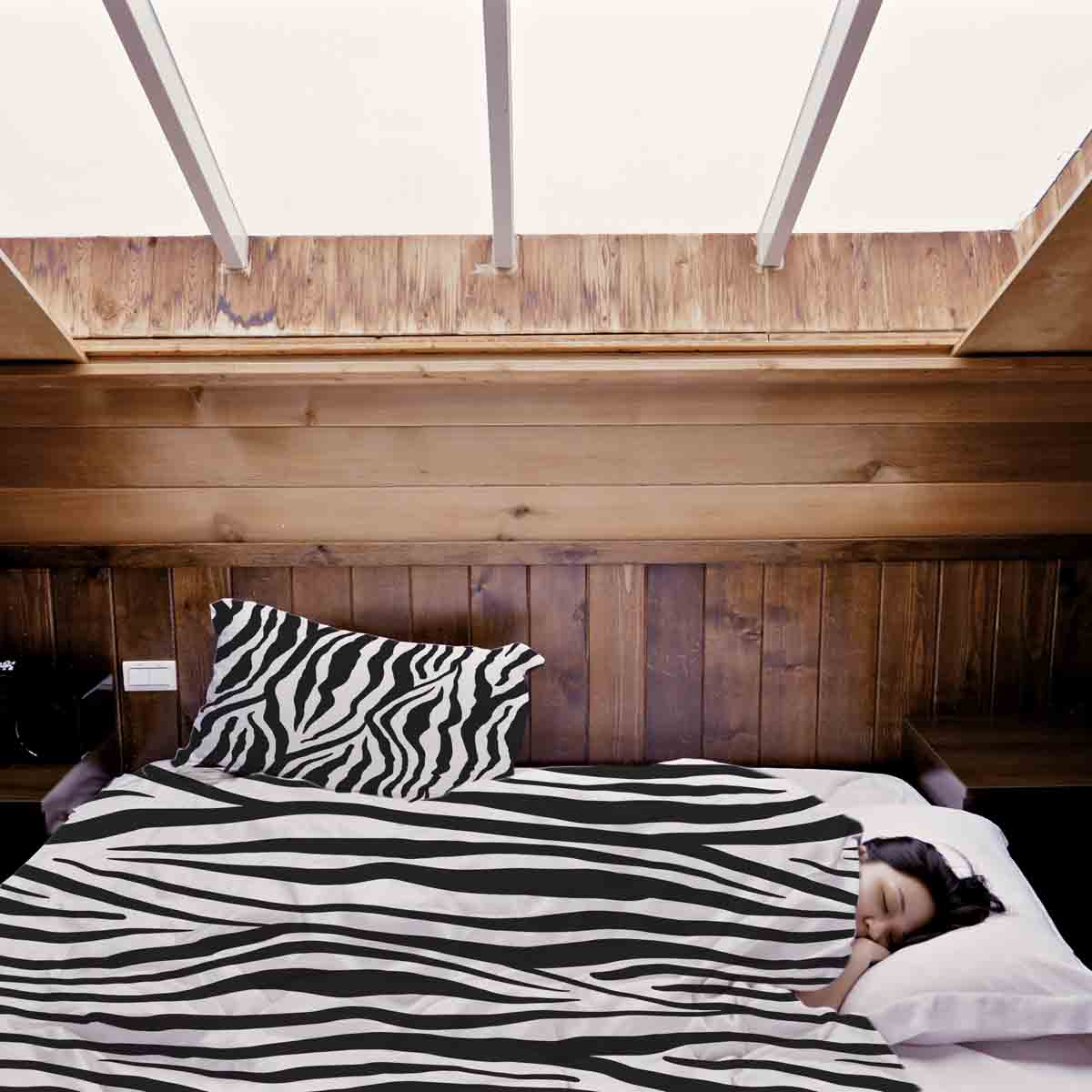 Set de ropa de cama con manta terapéutica estampado de cebra