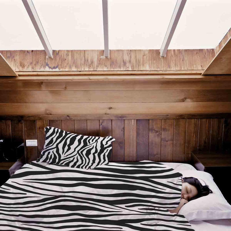 Set de ropa de cama con manta terapéutica estampado de cebra