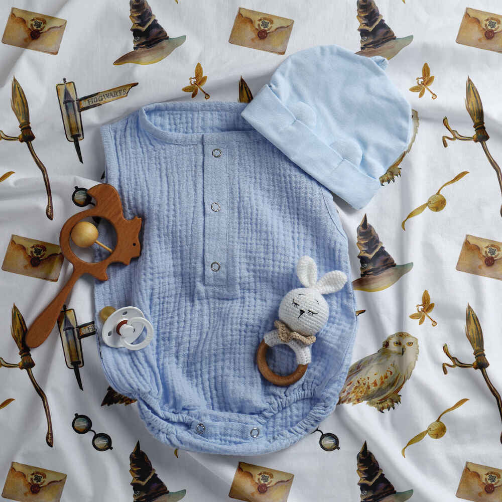 Manta terapéutica original - Funda de algodón blanca con búhos