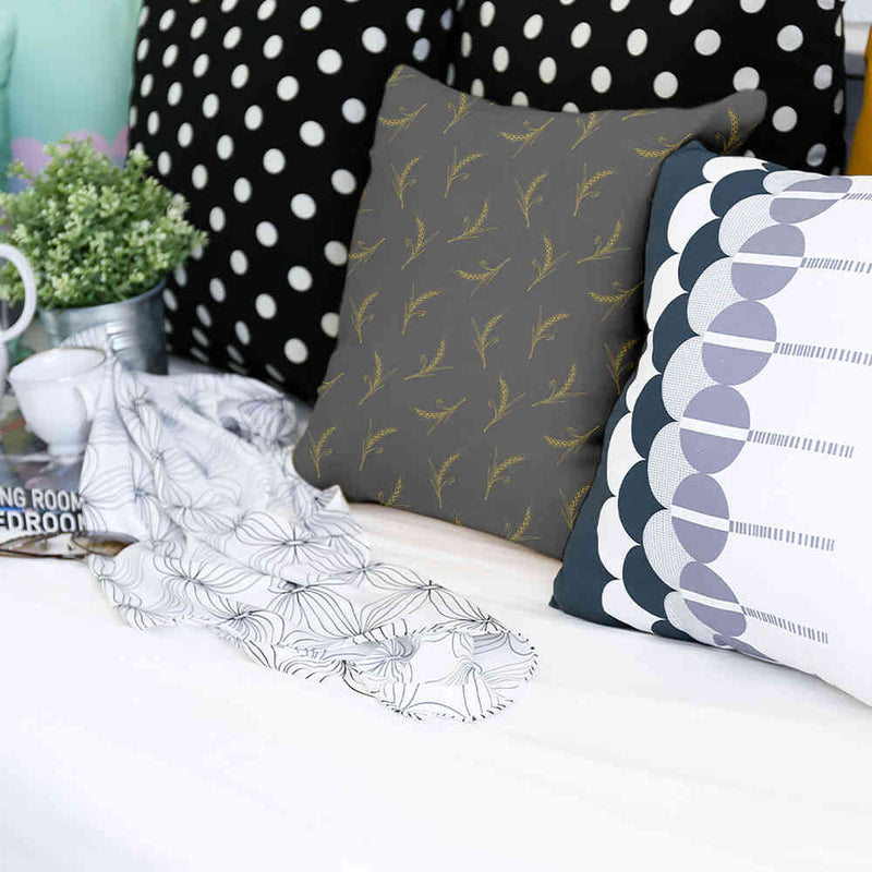 Almohada de salud gris con trigo