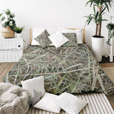Juego de ropa de cama con manta terapéutica blanca con paja