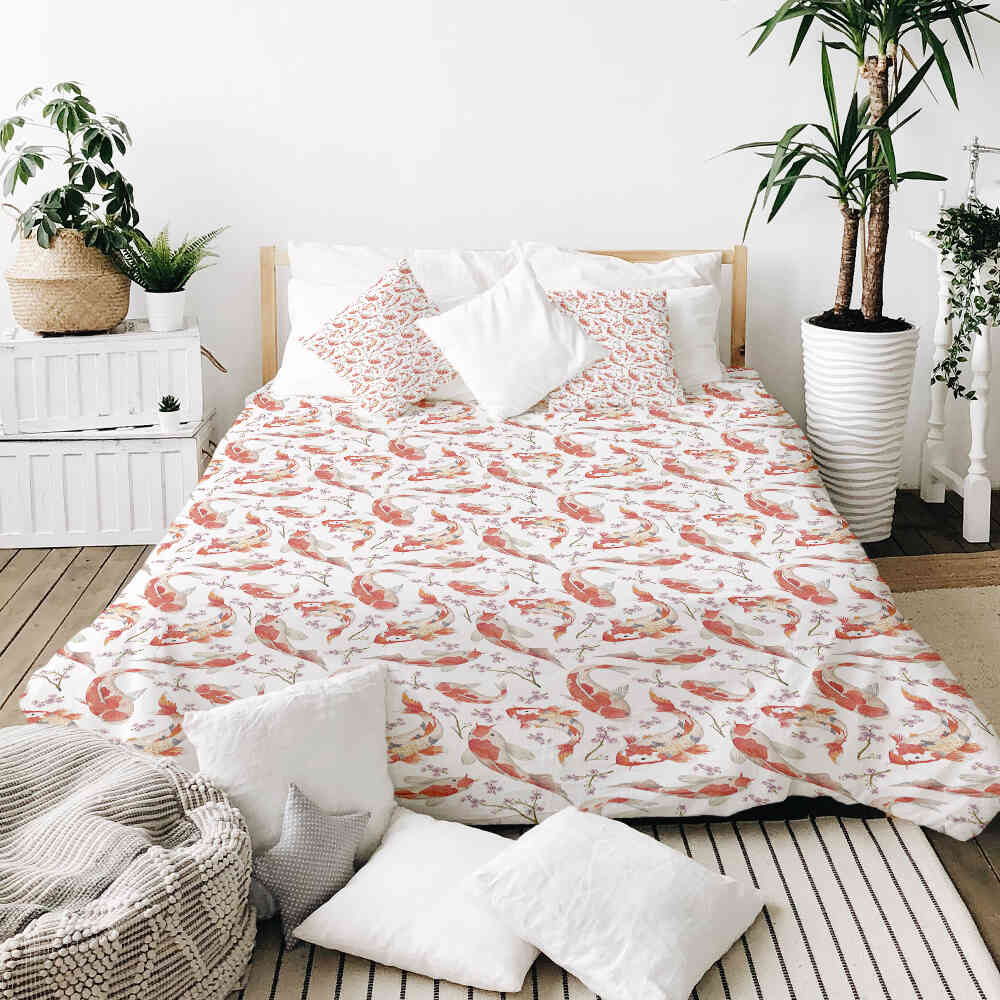 Set de ropa de cama con manta terapéutica Karpfen naranja