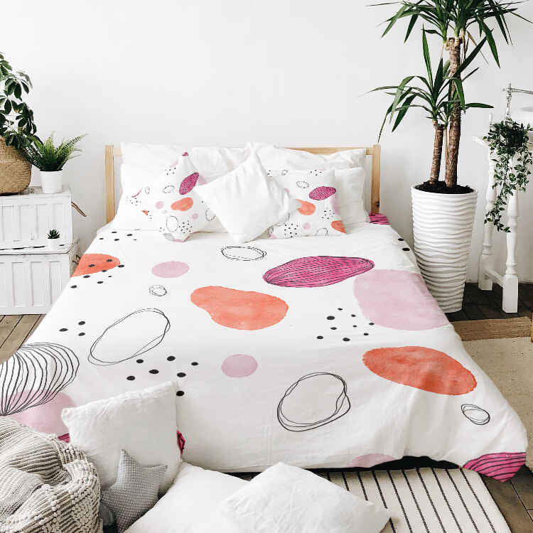 Set de ropa de cama con mantas terapéuticas círculos abstractos