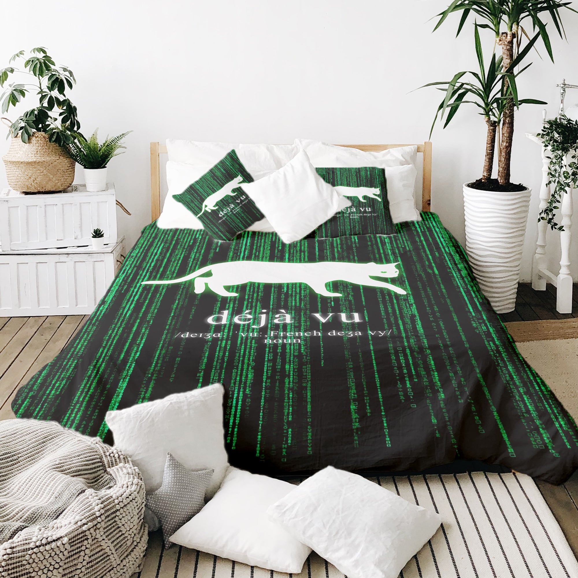 Set de ropa de cama con manta terapéutica verde Déjà-Vu