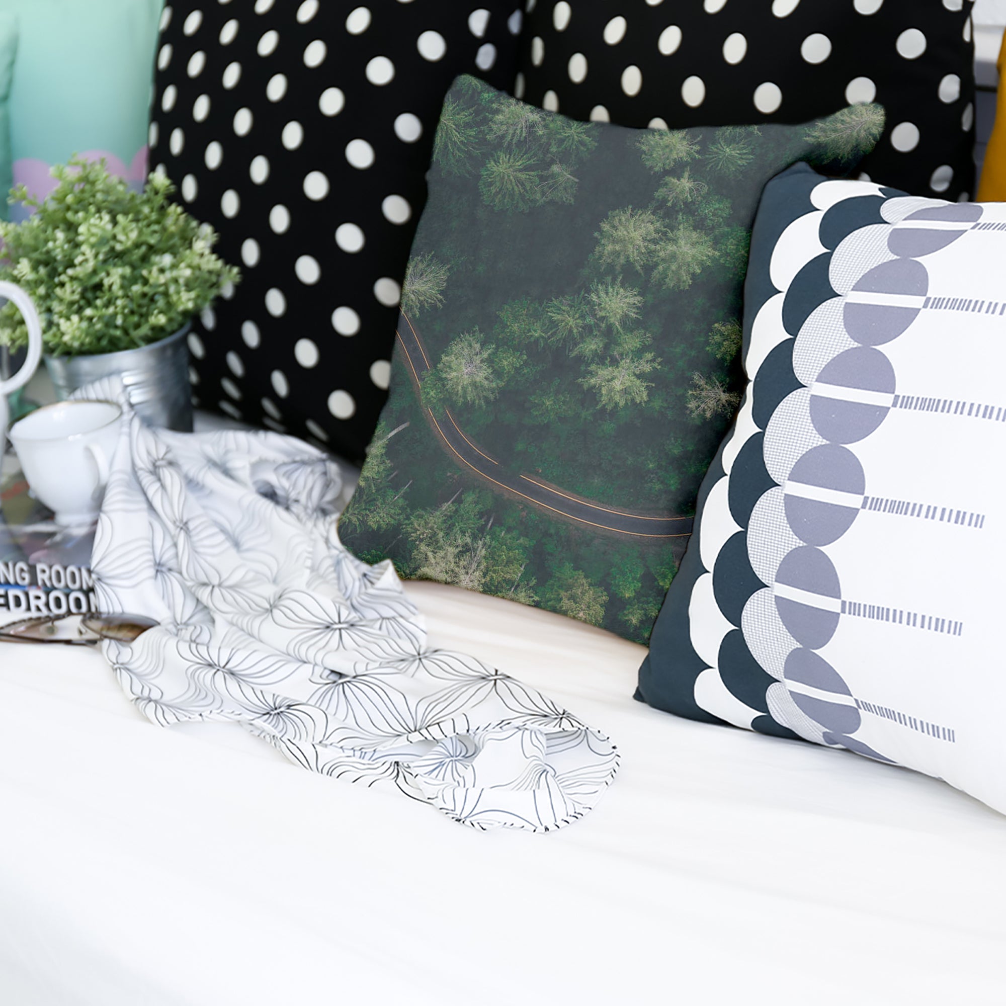 Almohada de salud Calle en el bosque