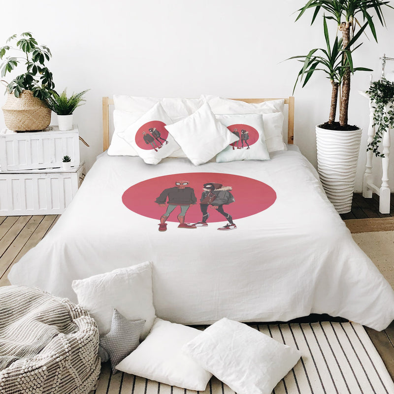 Juego de ropa de cama para terapia, blanco con Spiderman
