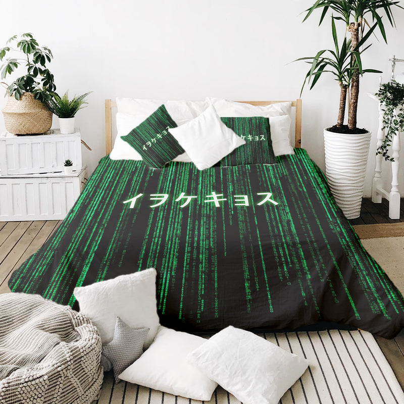Manta terapéutica original - Funda de algodón verde Código matriz