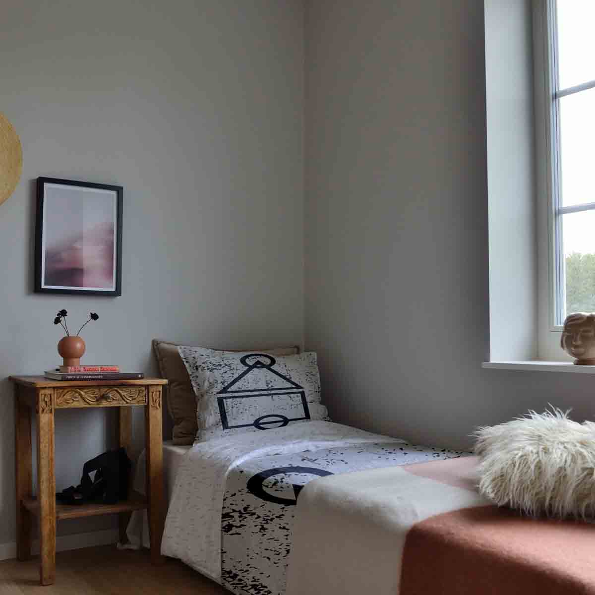 Set de ropa de cama con manta terapéutica blanco formas Dalgona