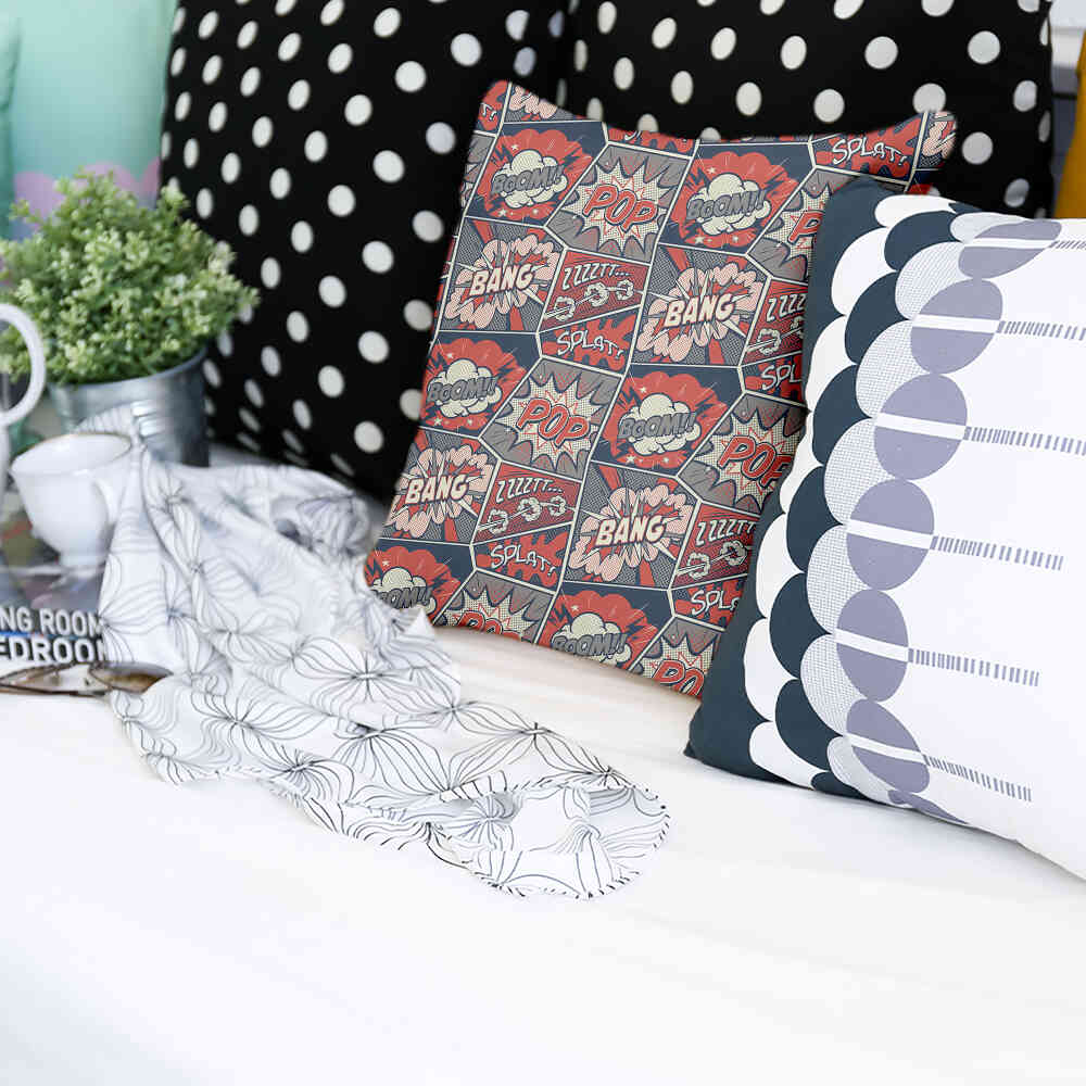 Almohada de salud roja con cómic