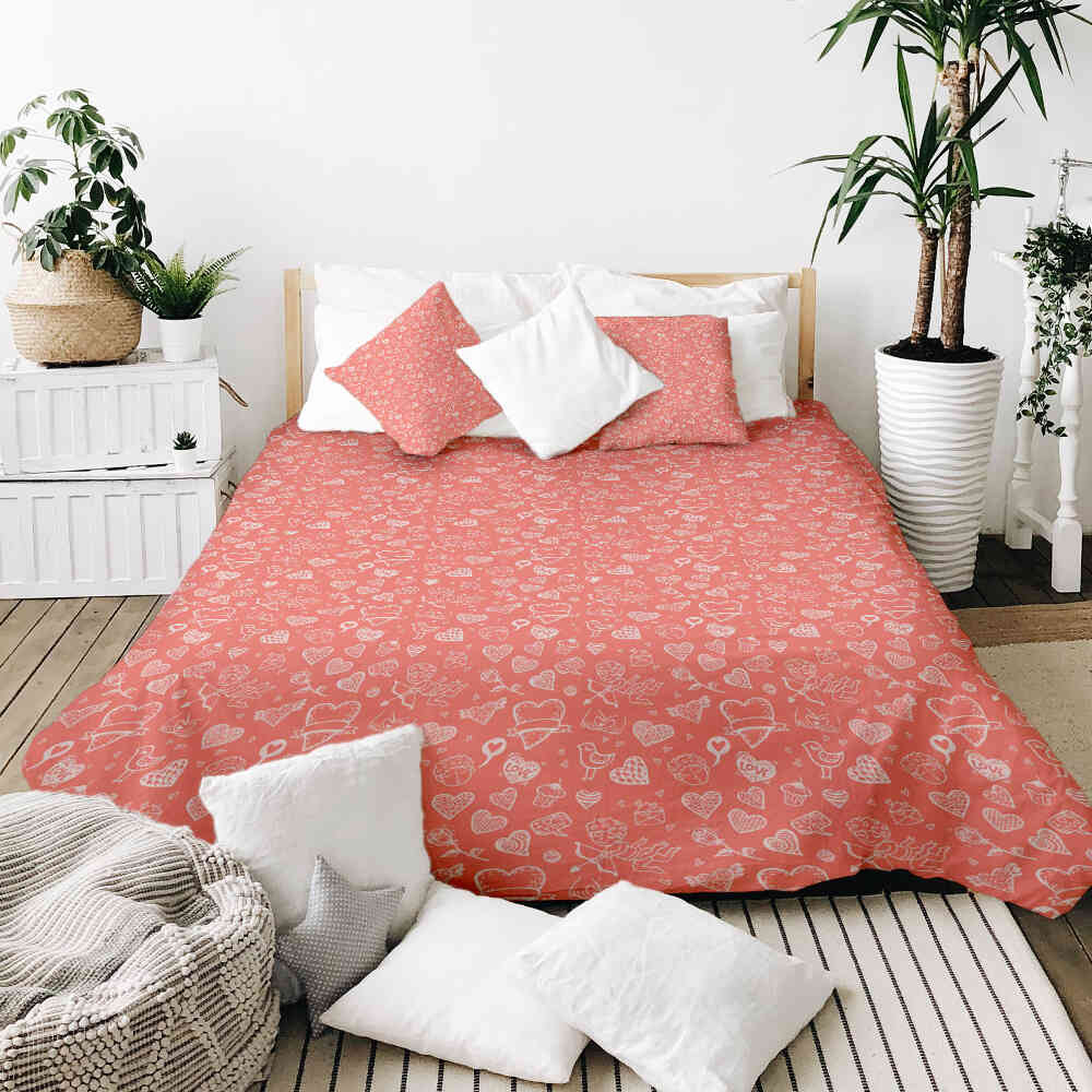 Funda de algodón para manta térmica Amor y flecha de amor