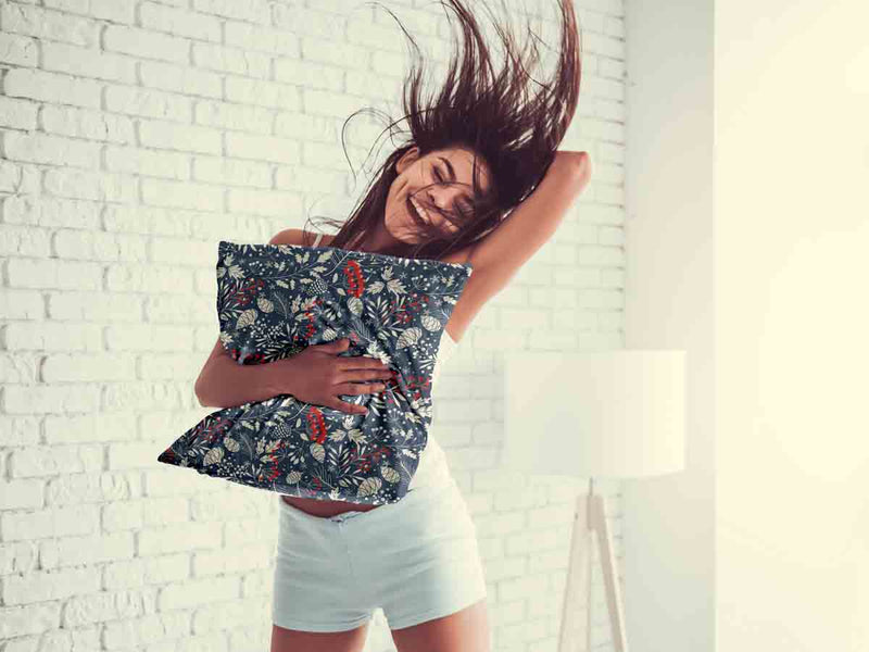 Almohada de salud hojas navideñas