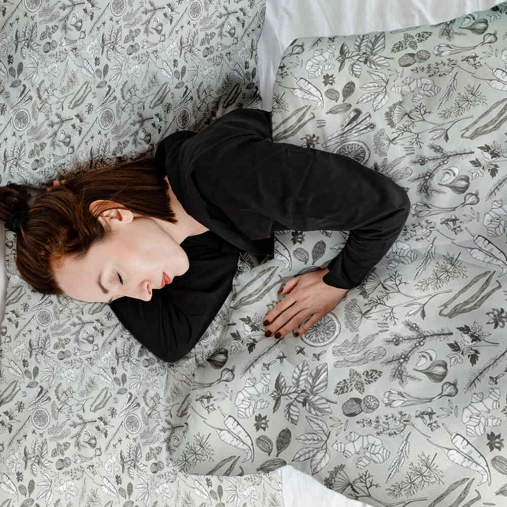 Set de ropa de cama y mantas terapéuticas gris especia