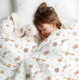 Set de ropa de cama con manta terapéutica blanca con Schnatz