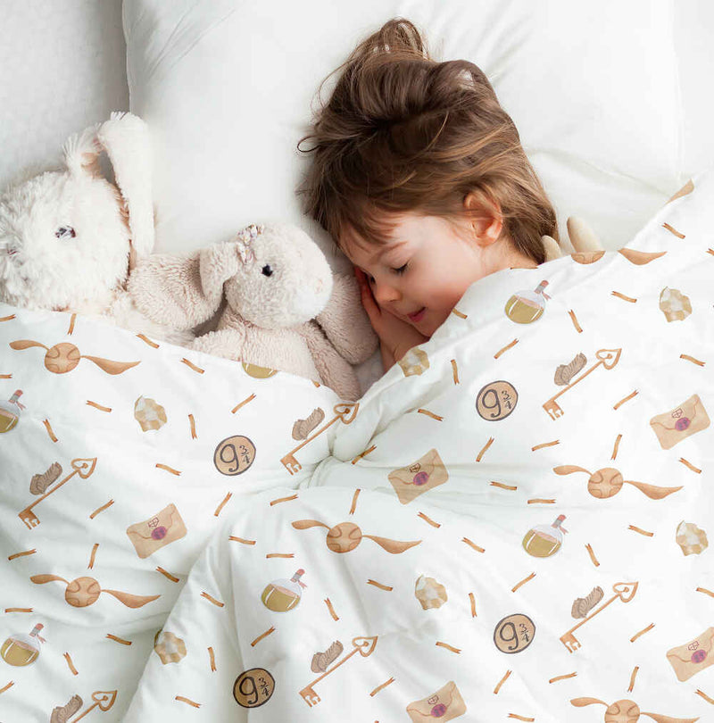Set de ropa de cama con manta terapéutica blanca con Schnatz