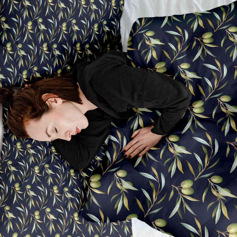 Set de ropa de cama con manta terapéutica de olivo